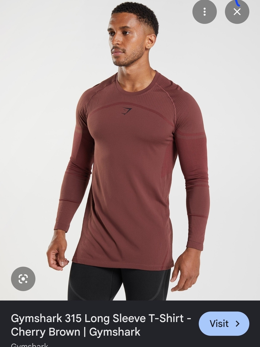 Gymshark 315 Seamless Men’s Long Sleeve Performance Shirt — Cherry Brown